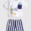 0–36 månader | Disneys Donald Duck-set med boxig T-shirt och shorts