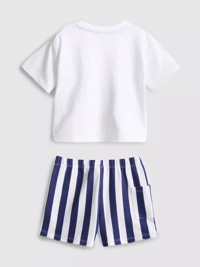 0–36 månader | Disneys Donald Duck-set med boxig T-shirt och shorts