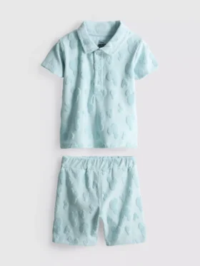 0–36 månader | Disneys Mickey Mouse-set med frotté-skjorta och Shorts