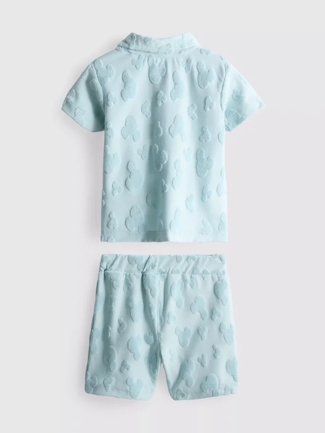0–36 månader | Disneys Mickey Mouse-set med frotté-skjorta och Shorts