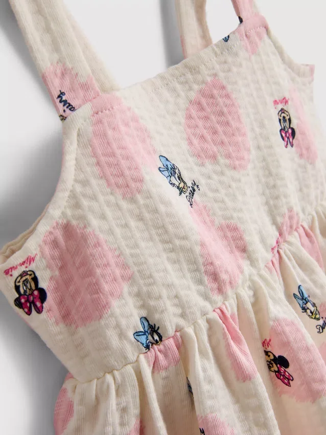 0–36 månader | Disneys Minnie Mouse och Daisy Duck – texturerad smockklänning