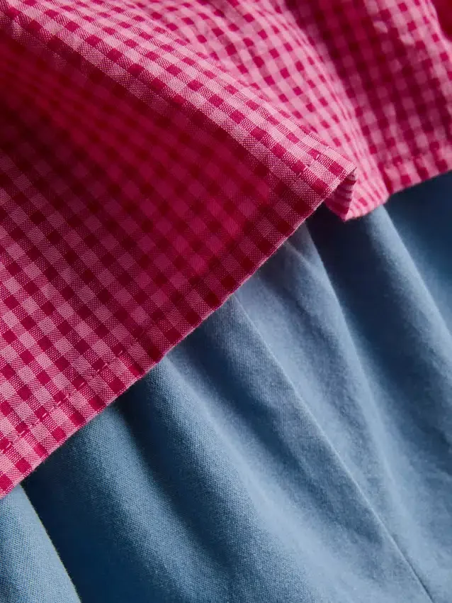 0–36 månader | Set med blus med krage och volangshorts