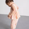 0–36 månader | Set med randig peplum-top och byxor