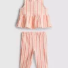 0–36 månader | Set med randig peplum-top och byxor