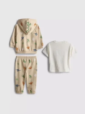 0–36 månader | Set med T-shirt, hoodie och mjukisbyxor med Jurassic World-motiv