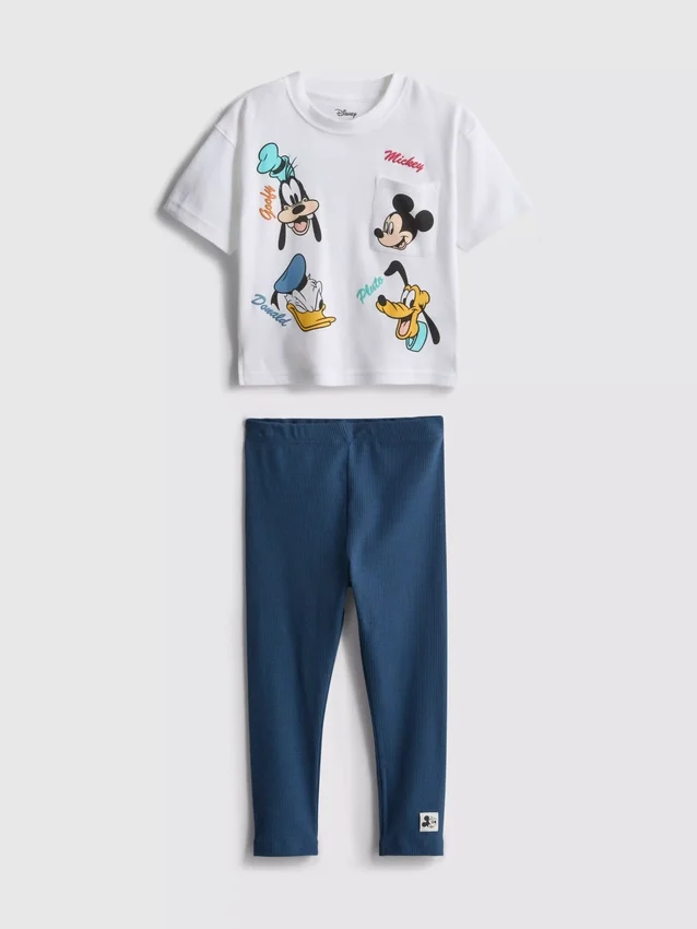0–36 månader | T-shirt- och leggingsset med Disneys Musse Pigg och vänner