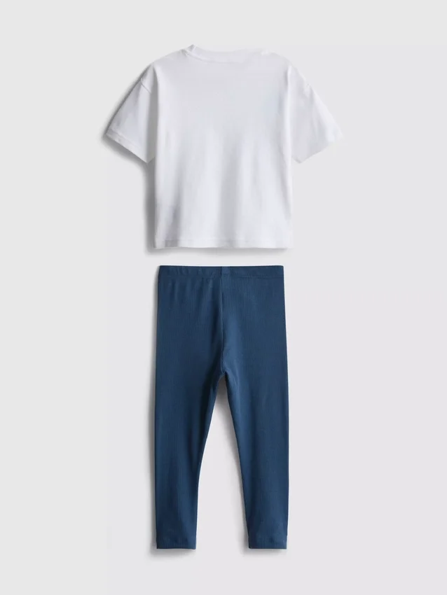 0–36 månader | T-shirt- och leggingsset med Disneys Musse Pigg och vänner