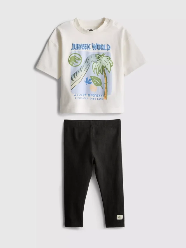 0–36 månader | T-shirt- och leggingsset med Jurassic World-motiv