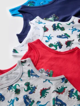1,5–10 år | 5-pack linne med dinosauriemotiv