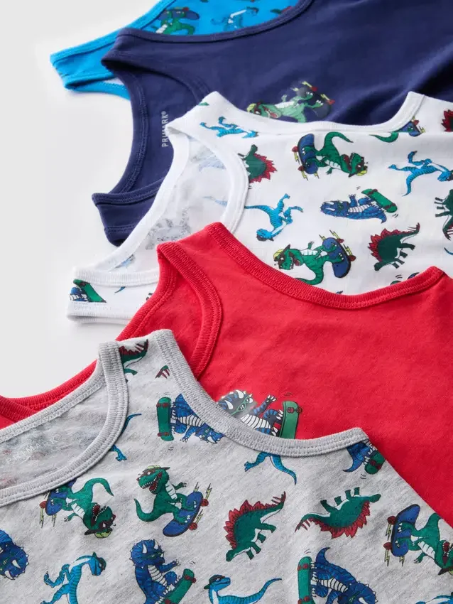 1,5–10 år | 5-pack linne med dinosauriemotiv