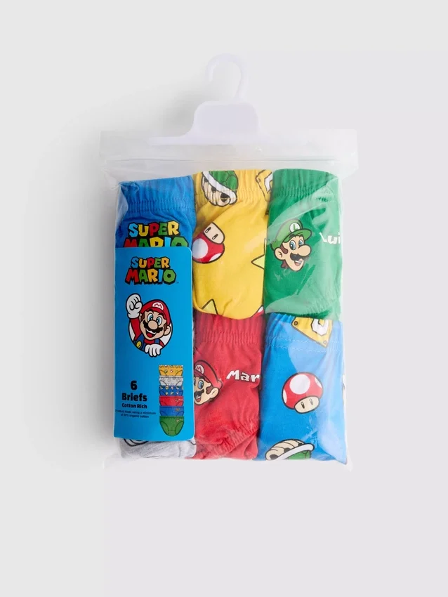 1,5–10 år | 6-pack Super Mario-trosor