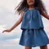 1,5–12 år | Set med topp och kjol i linneblandning med blommiga applikationer från The Edit