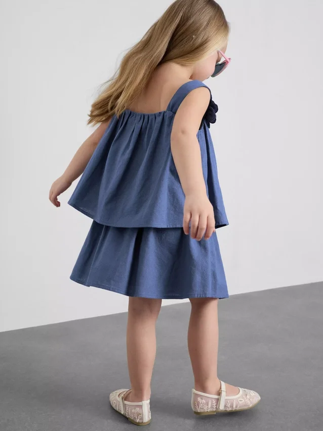 1,5–12 år | Set med topp och kjol i linneblandning med blommiga applikationer från The Edit