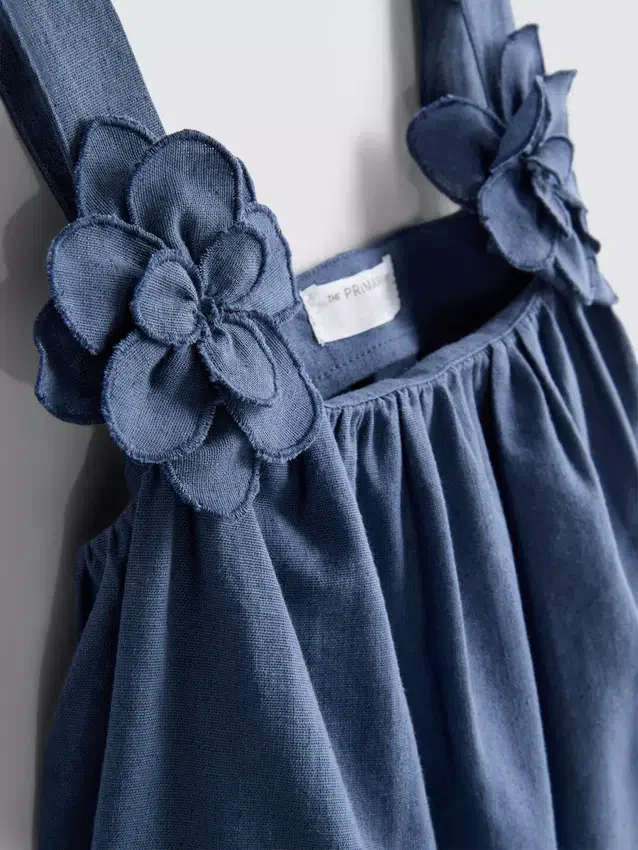 1,5–12 år | Set med topp och kjol i linneblandning med blommiga applikationer från The Edit