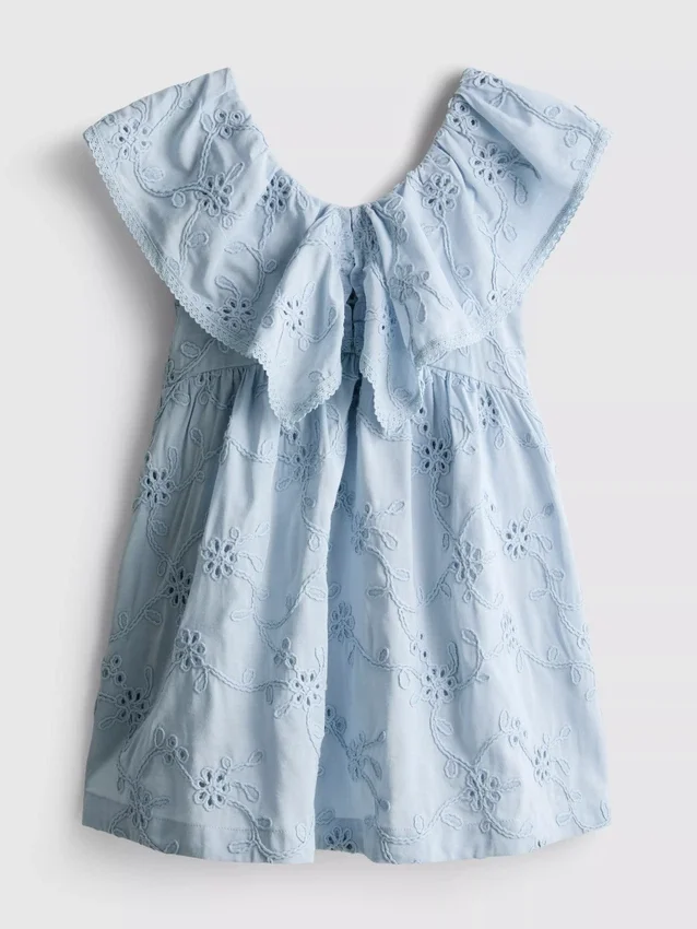 1,5–12 år | The Edit – blommig broderad smockklänning