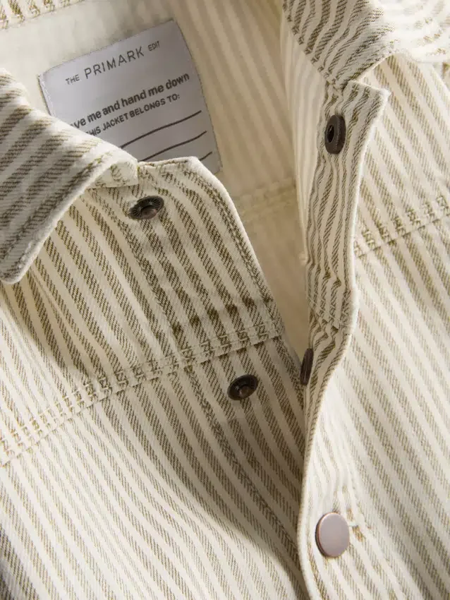 1,5–12 år | The Edit bomullsdenimjacka med smala ränder