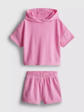 1,5–7 år | Set med handdukshuvtröja och Shorts