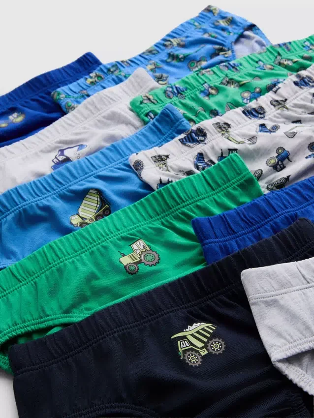 1,5–8 år | 10-pack kalsonger med grävmaskinsmotiv