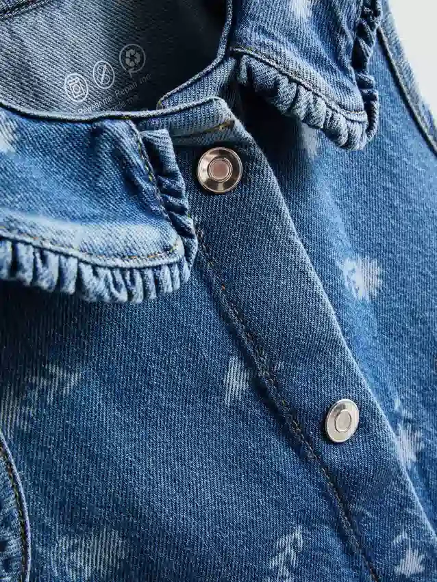 1,5–8 år | blommig, ärmlös denimklänning med krage