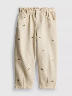 1,5–8 år | blomsterbroderade paperbag-Jeans