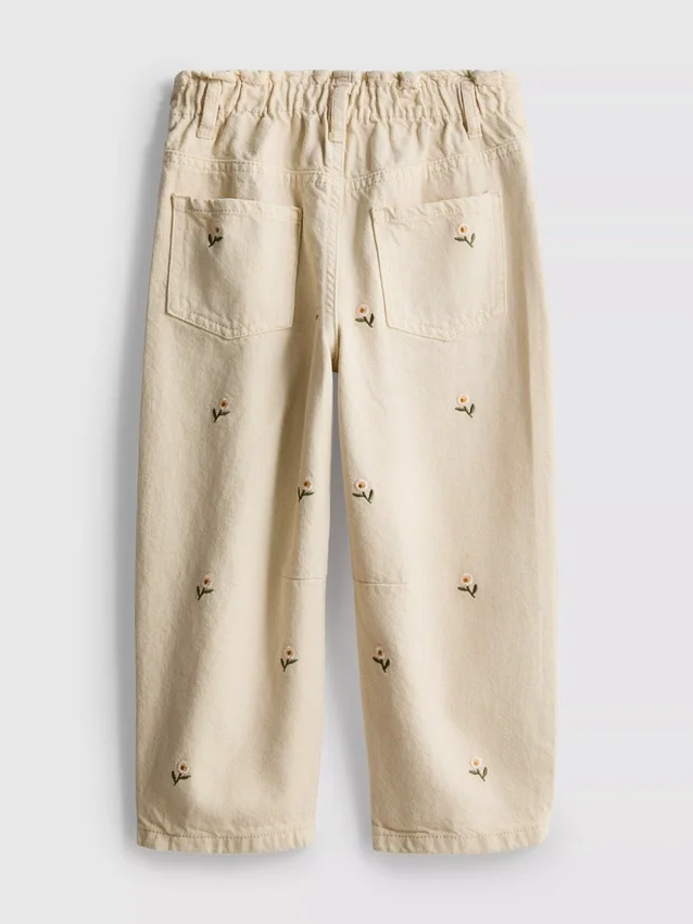 1,5–8 år | blomsterbroderade paperbag-Jeans
