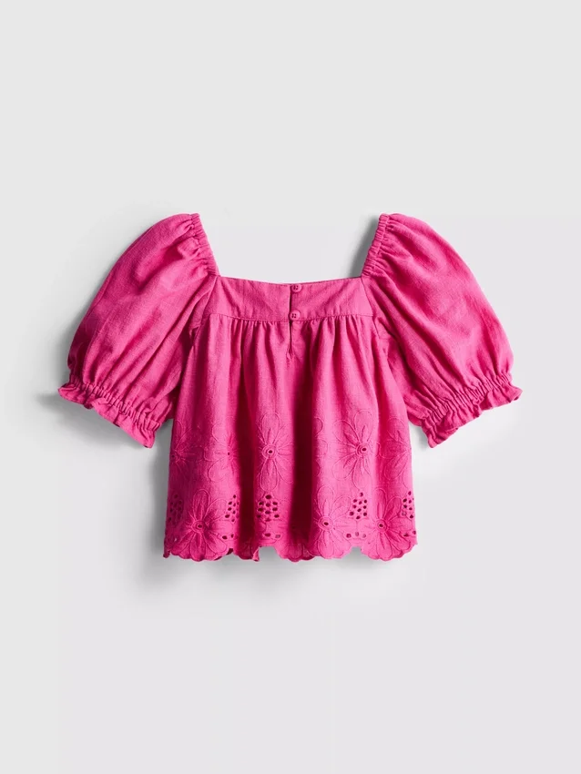 1,5–8 år | blus med blommigt broderi