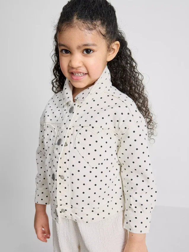 1,5–8 år | Denimjacka med prickar