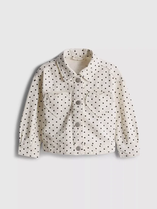 1,5–8 år | Denimjacka med prickar