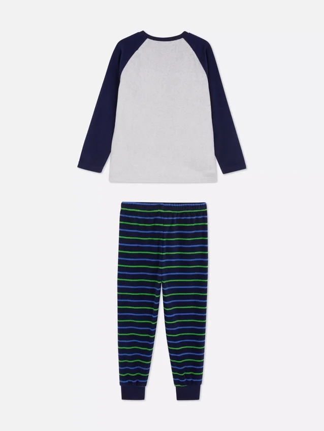 1,5–8 år | pyjamasar i fleece med dinosauriemotiv