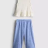 1,5–8 år | Set med broderad peplum-top och byxor