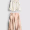 1,5–8 år | Set med broderad peplum-top och byxor