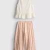 1,5–8 år | Set med broderad peplum-top och byxor
