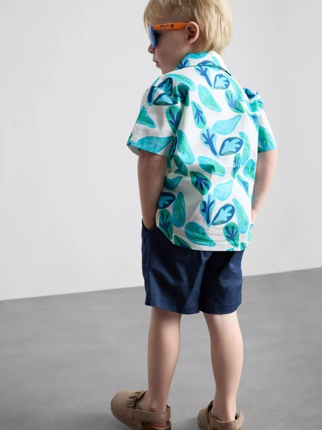 1,5–8 år | Set med skjorta och shorts i slubbomull