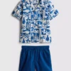 1,5–8 år | Set med skjorta och shorts i slubbomull