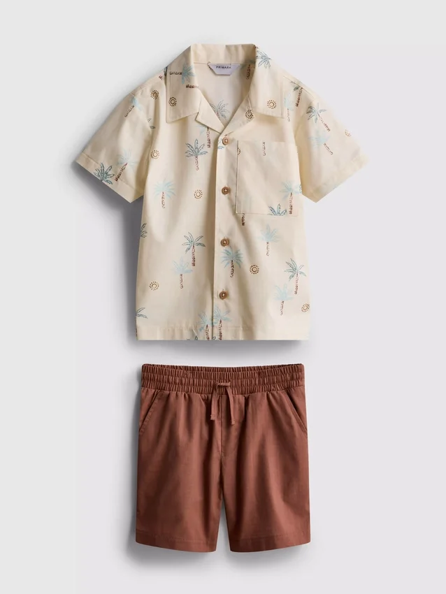 1,5–8 år | Set med skjorta och shorts i slubbomull