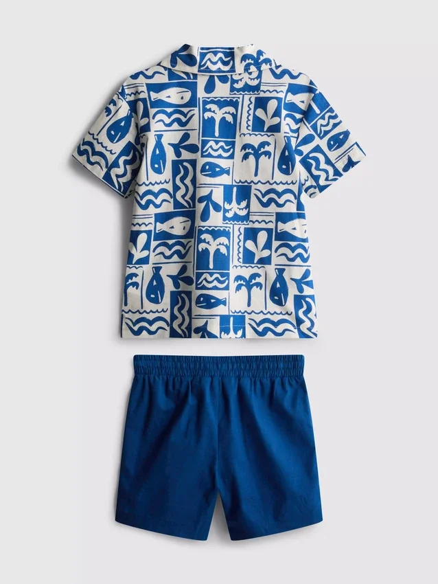 1,5–8 år | Set med skjorta och shorts i slubbomull