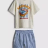 1,5–8 år | Set med T-shirt och shorts med sardinmotiv