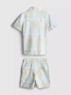 1,5–8 år | Set med texturerad skjorta och shorts med tryck