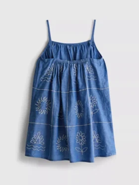 1,5–9 år | broderad cami-klänning i chambray