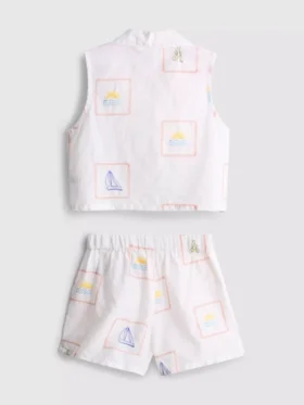 1,5–9 år | broderat set med ärmlös skjorta och shorts