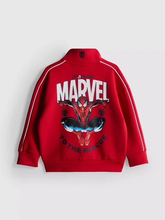 1,5–9 år | Marvel Spider-Man-tröja med dragkedja och trattkrage