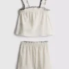 1,5–9 år | Set med blus och Shorts i skrynklig textur