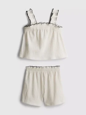 1,5–9 år | Set med blus och Shorts i skrynklig textur