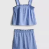 1,5–9 år | Set med blus och Shorts i skrynklig textur