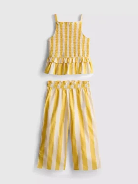 1,5–9 år | Set med randig peplum-blus och byxor