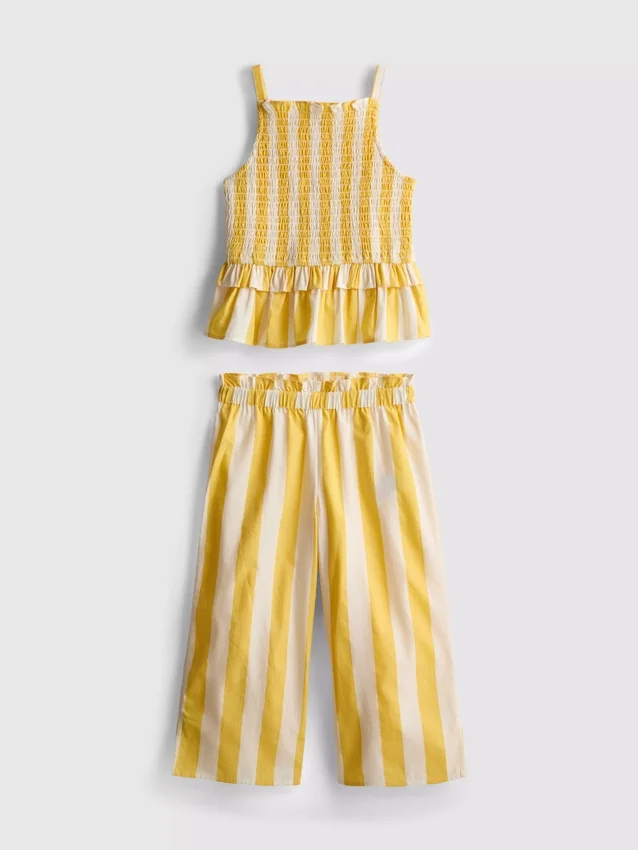 1,5–9 år | Set med randig peplum-blus och byxor