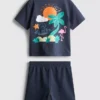 1,5–9 år | Set med T-shirt och shorts med tropiskt tryck