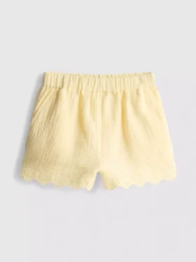1,5–9 år | Shorts med öljettkant och vågig kant