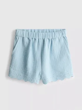 1,5–9 år | Shorts med öljettkant och vågig kant