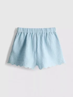 1,5–9 år | Shorts med öljettkant och vågig kant